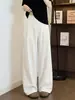 Calça Social Feminina Tencel Linho Branca 2026 Novo Verão Cintura Alta Caimento Estilo Old Money Seda Gelada Calça Wide Leg