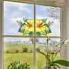 Cbccht105 Pegatina de Vidrio para Esquina de Ventana Floral y de Pájaros Transfronteriza Adhesivo Colorido de Doble Cara Pegatina Decorativa de Flor para Esquina de Vidrio Ultra Transparente