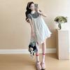 En stock 2025 Verano Nuevo Vestido para Embarazadas Moda Coreana Vestido con Tirantes para Embarazadas Manga Corta Gris T