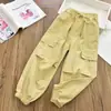 Niños Medianos y Grandes Niños Niñas Elegantes Modernos Simples Delgados Dopamina Cargo Joggers Pantalones Deportivos Versátiles Pantalones Casuales Primavera
