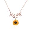 Nueva joyería creativa, collar de venta transfronteriza, collar de girasol con perlas, elegante colgante de girasol a la moda para mujer