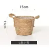 Maceta Tejida de Paja Nórdica Cesta de Flores Mimbre Tejido de Ratán Portátil Tejido Creativo Maceta para Potos Arreglo Floral Planta Verde Maceta Pastoral Decoración del Hogar