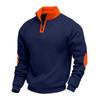 Sudadera de manga larga con solapa gruesa y forro polar, informal, holgada, de Amazon, para primavera y otoño, con colores a juego, estilo transfronterizo estadounidense.