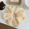 Elástico de Cabelo de Tricô Vazado Colorido Macaron Fresco Estilo Coreano, Scrunchie Macio e Respirável para Penteado Diário, Novo Acessório de Cabelo