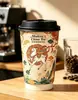 Vaso de Papel Original para Té con Leche de Celebración de Internet Logotipo Personalizado Vaso de Papel para Bebidas Calientes Doble Capa Hueco Engrosado Vaso para Café Tienda Comercial de Té con Leche