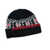 Gorro de punto con dobladillo de copo de nieve de cuatro colores para niños 2025 Nuevo Ambiente Retro Gorro de lana tejido jacquard para bebé niño