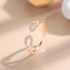 Anillo coreano de plata de ley S925 con diseño de gotas de agua y diamantes, de temperamento sencillo, para mujer, con apertura ajustable, venta al por mayor.