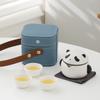 Panda cerámica portátil de viaje juego de té portátil expreso cliente una olla tres tazas Empresa Empresa Empresa regalo de mano se puede hacer logo
