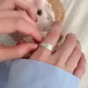 Anillos de Pareja Lindos de Cachorro y Gato para Mujer, Anillos Abiertos Ajustables, Regalo de San Valentín, Anillos Divertidos Dropshipping