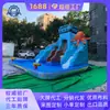 Resbaladilla acuática inflable para niños, Resbaladilla temática de Pulpo Pirata de dibujos animados, Instalación de juego acuático al aire libre con piscina