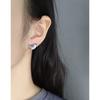 Pendientes de plata de ley S925 con forma de corazón grande, estilo coreano INS, diseño de lujo, minimalistas, versátiles, geométricos, con textura para mujer