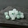 Venta directa de fábrica de cuentas cilíndricas de jadeíta birmana, cuentas tubulares de color verde claro tipo hielo y cera, accesorios para joyería al por mayor