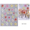 Pegatinas de uñas de mariposa roja en línea al por mayor libro rojo pequeño mariposa colorida láser flor 5D relieve tridimensional pegatinas adhesivas