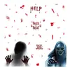 Decoraciones de Halloween Fantasma Femenino Creativo Manchado de Sangre Pegatinas Estáticas de Adhesión Atmósfera de Terror Huella de Mano de Sangre Parca Pegatinas para Vidrio Venta al por Mayor