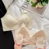 Sujetador Veraniego Ultra Fino de Sensación Hielo Sin Costuras con Copas Fijas, Cómodo y Transpirable, Recogida y Elevación de Pecho Pequeño, Soporte Lateral del Pecho, Hermoso Espalda