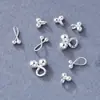 Acessórios Pequenos de Feijão Prata Anel de Ferradura Prata Esterlina Pingente Pequeno Liso Anel em Forma de U Tailândia Chiang Mai Prata Artesanal Banhado a Ouro Contas Espaçadoras DIY