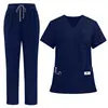 Uniformes de Enfermagem Tamanho Europeu e Americano, Roupas de Lavar, Roupas de Trabalho para Esteticista, Odontologia e Saúde Bucal, Conjuntos de Manga Curta