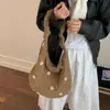 Bolso de Hombro Underarm Nuevo de Moda Estilo Universitario 2025, Bolso Cruzado Bordado Floral Tridimensional a la Moda, Bolso Tote Estilo Coreano