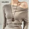 Collar vintage Maillard de madera y piedra con un diseño único, cadena larga para suéter, joyería de lujo ligero de alta gama estilo old money para mujer