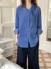 Camisa de Pana Weisong Clothing con Cuello de Bufanda de Diseño Estilo Coreano para Mujer, Nuevo Estilo de Primavera, Top Casual Holgado Relajado