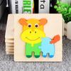 Rompecabezas 3D de animalitos de dibujos animados para bebé, rompecabezas de madera para educación infantil temprana, juguete para armar, desarrollo de la inteligencia, venta al por mayor