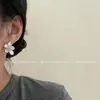 Nuevos Pendientes de Flor de Cinco Pétalos con Circonita, Pendientes de Pétalos Personalizados, Pendientes de Flor Exagerados con Aguja de Plata de Alta Gama al por Mayor