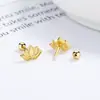 Pendientes de botón de hilo de loto para mujer plata de ley 925 nuevo 2022 simples combinan con todo ins pendiente para cartílago de la oreja personalidad temperamento joyería para la oreja