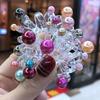 Diadema de cable de teléfono para mujer, temperamento de celebridad de internet, cuerda para la cabeza de perla, color versátil, anillo de teléfono transparente, sin costuras, no daña el cabello, accesorios para el cabello