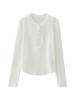 Camisa Henley de Manga Larga Mismo Estilo de Lulu, Seda Ecológica Transpirable Otoño Ajuste Delgado Camiseta Botón Casual Camisa Básica para Mujer