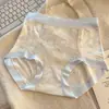 Pantaloncillos tipo boxer de encaje sin costuras, antibacterianos, de Lyocell con brillo de galaxia, de alta gama, con banda cruzada de cintura alta para control de abdomen, para mujer