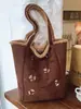 Bolsa Saco Fofa Dachshund Retrô Outono e Inverno 2025 Nova Lã de Cordeiro Bolsa Tote de Ombro Grande Capacidade Dupla Face