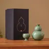 Juego de Vino Fulu de Celadón del Fabricante, Jarra de Vino, Copa de Cerámica para Vino Blanco, Divisor de Vino, Caja de Regalo de Alta Gama, Juego de Regalo