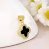 Pingente de Trevo de Quatro Folhas Micro-Pavimentado com Zircônia Cor Preservada em Ouro 18K Corrente de Clavícula Feita à Mão DIY para Mulheres Pingente de Trevo Acessórios de Joia