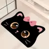 Alfombrilla de suelo de tierra de diatomeas con forma de gato de dibujos animados para entrada de baño en casa, felpudo absorbente de agua y antideslizante