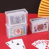 Caja de almacenamiento transparente con tapa abatible para tarjetas, caja de almacenamiento para cartas de póker, tarjeta Ultraman, tarjeta de identificación, organizador de plástico para clasificar tarjetas de presentación