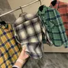 Camisa jacket a cuadros con cuello de solapa, manga larga, engrosada, suave, transpirable y a la moda para hombre, camisa casual 13336