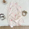 Algodón de Nube Verano Nuevo Estilo Estilo Ins Lindo Dibujos Animados Vestido Pijama de Mujer Manga Corta Holgado Casual Ropa de Casa