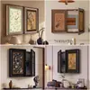 Caixa de Medidor Elétrico Decorativa Vintage com Motivos Florais e de Pássaros, Pintura Suspensa Decorativa para Tampa de Caixa de Disjuntor Elétrico Dupla Porta Estilo Retrô Francês