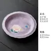 Bandeja para Tetera de Cerámica con Peonías Pintadas a Mano, Tapa tipo Cuenco, Soporte para Tetera, Plataforma de Secado para Infusión, Bandeja de Té, Juego de Té Kung Fu para el Hogar, Plato para Postres