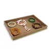 Bandeja de Joyería de Lino, Bandeja para Pulseras, Bandeja para Anillos, Bandeja para Collares, Bandeja con Compartimentos, Bandeja de Almacenamiento de Joyería, Bandeja de Exhibición