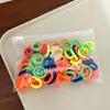 100 Piezas Gomas para el Cabello de Margarita Sencillas Empaquetadas en Bolsa Bandas de Goma de Nylon Coloridas Anillos de Toalla Accesorios de Cabello de Moda Cuerdas para el Cabello Lote