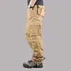 Calças Cargo Masculinas Modernas para Uso Externo, Modelagem Solta, Tamanho Grande, Calças Longas com Múltiplos Bolsos, Calças Casuais Modernas de Corte Reto, Duráveis e Laváveis
