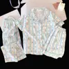 Pijama para niñas, algodón nube, conjunto de tres piezas para primavera y verano, estilo princesa, nuevo modelo 2026, ropa de casa de manga corta para niñas con shorts