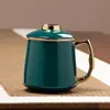 Taza de Té de Cerámica, Taza de Té Kung Fu, Taza de Preparación con Separación de Té y Agua, Taza de Oficina con Tapa y Filtro, Artículo de Regalo