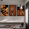 Pintura decorativa temática de tenis retro, estilo industrial, popular entre los influencers, adecuada para canchas deportivas, gimnasios interiores y áreas de descanso