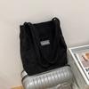 Bolso Tote de Pana para Mujer, Gran Capacidad, Elegante Bolso de Hombro para Tutorías Estudiantiles, Bolso de Compras Estilo Soft Girl, Versátil