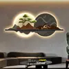 Nova Pintura Decorativa para Sala de Estar Estilo Chinês Luminária de Parede com Luz LED Pintura Luminosa Pintura para Pendurar na Parede de Fundo do Sofá Mural de Pinheiro Acolhedor Luxo Leve