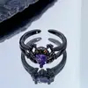 Anillo de Halloween Transfronterizo Araña Cuervo Fantasma Calabaza Hueso Fantasma Anillo Personalizado Oscuro Nicho Punk para Mujeres