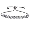 Pulsera de corazón redondo de circón de moda europea y americana ajustable temperamento femenino personalidad todo partido Pulsera de raqueta callejera pulsera de fábrica directa
