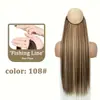 Extensiones de cabello de línea de pesca transfronteriza europeas y americanas, extensiones de cabello largo liso invisibles y sin costuras, disponibles en múltiples colores, para exportación